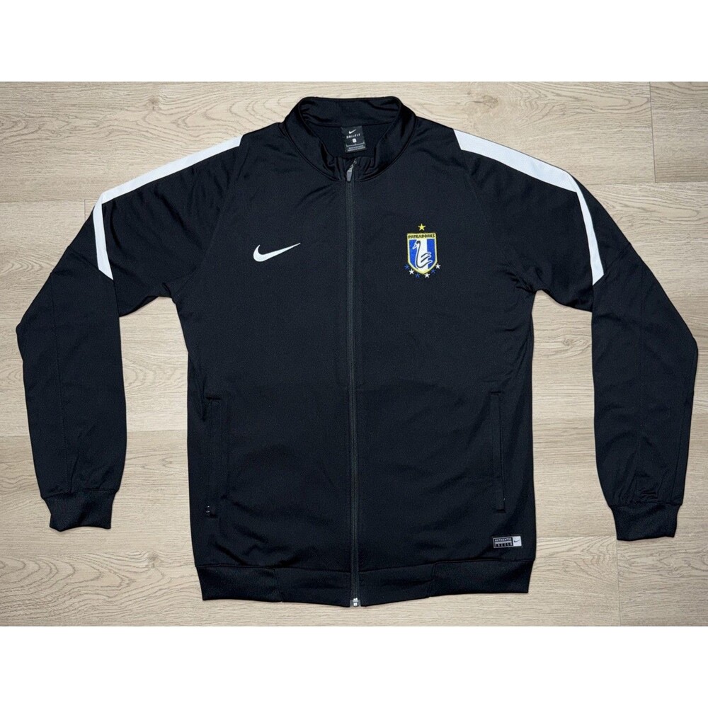Nike Dri Fit Black Full Zip Jacket Pateadores Soccer Club Large L Costa Mesa